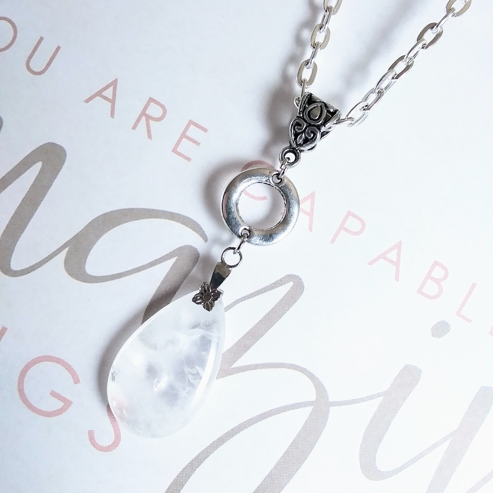 Frosted Quartz Crystal Necklace
